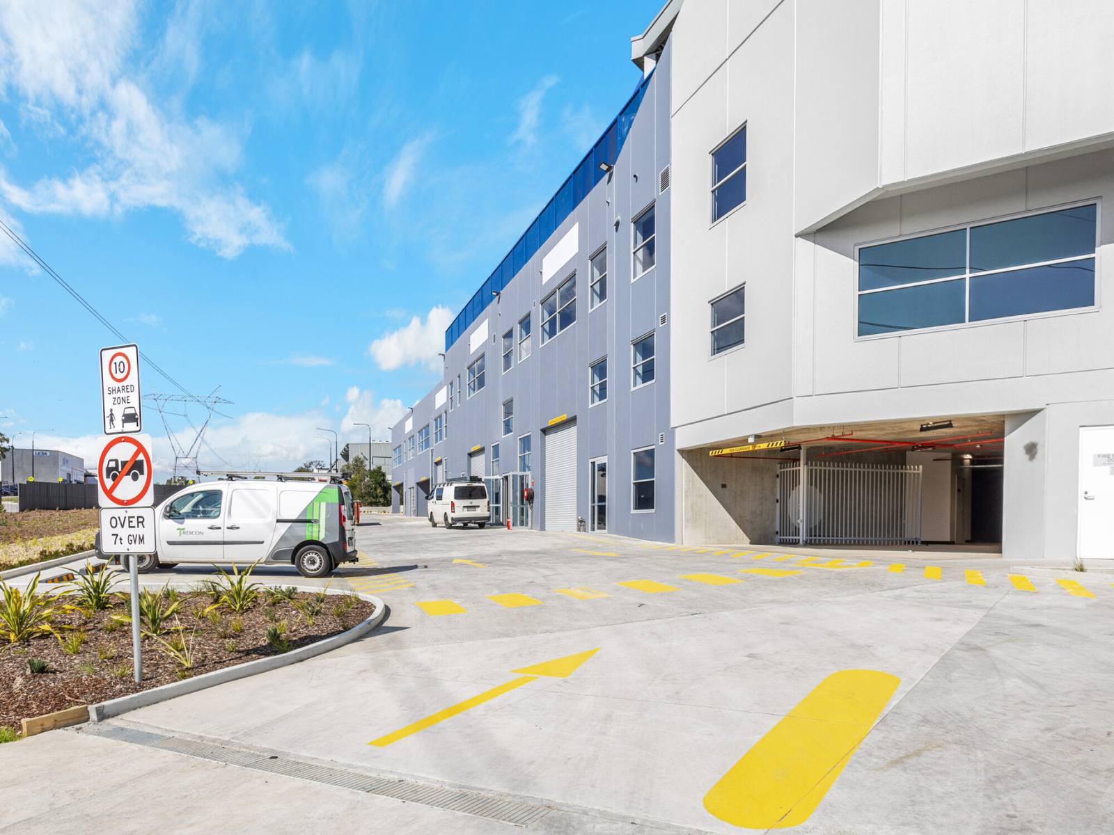 Secondary external and service-side view of Bumble Bee Industrial Complex